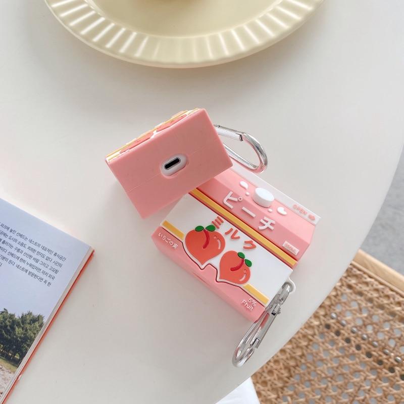 Sweet Peach Milk Carton Airpods Case (1&2&Pro)-Kawaii Dream