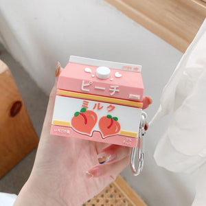 Sweet Peach Milk Carton Airpods Case (1&2&Pro)-Kawaii Dream