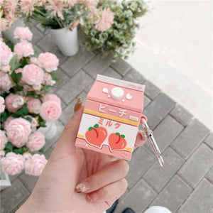 Sweet Peach Milk Carton Airpods Case (1&2&Pro)-Kawaii Dream