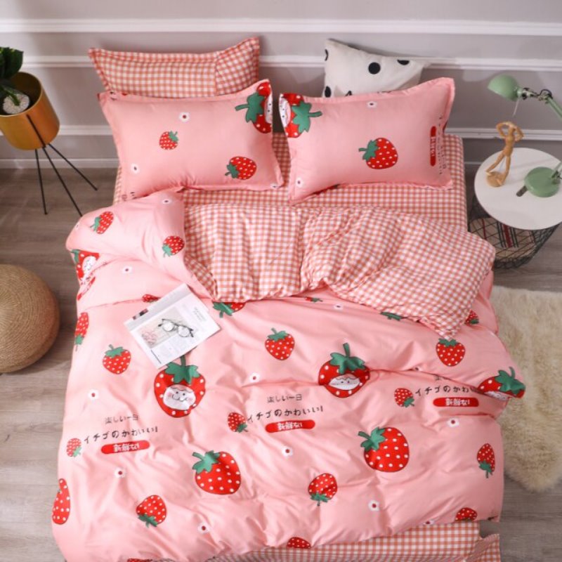 Sweet Strawberry Print Bedding Set-Kawaii Dream