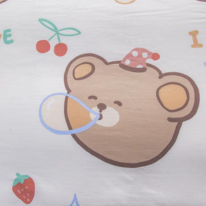 Sweet Teddy Bears Fitted Bedsheet-Kawaii Dream