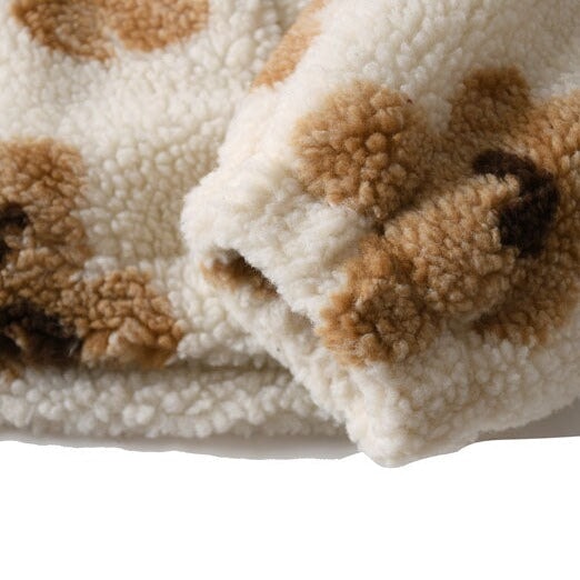 Teddy Bear Fleece Hooded Zip-up Jacket-Kawaii Dream
