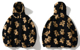 Teddy Bear Fleece Hooded Zip-up Jacket-Kawaii Dream
