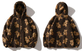 Teddy Bear Fleece Hooded Zip-up Jacket-Kawaii Dream
