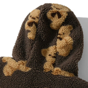Teddy Bear Fleece Hooded Zip-up Jacket-Kawaii Dream
