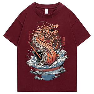 Tokyo Noodle Dragon Unisex Cotton Tee-Kawaii Dream