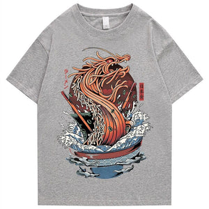 Tokyo Noodle Dragon Unisex Cotton Tee-Kawaii Dream