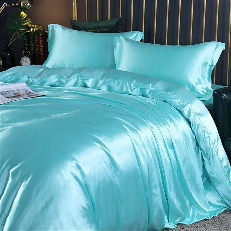 Turquoise Mulberry Silk Bedding Set-Kawaii Dream