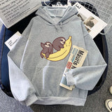 Two Baby Sloths Hugging Banana Unisex Hoodie-Kawaii Dream