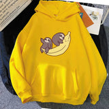 Two Baby Sloths Hugging Banana Unisex Hoodie-Kawaii Dream
