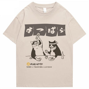 Two Cats Drinking at Japanese Bar Unisex Tee-Kawaii Dream