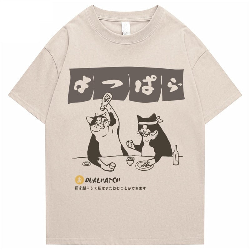 Two Cats Drinking at Japanese Bar Unisex Tee-Kawaii Dream