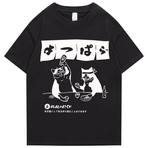 Two Cats Drinking at Japanese Bar Unisex Tee-Kawaii Dream
