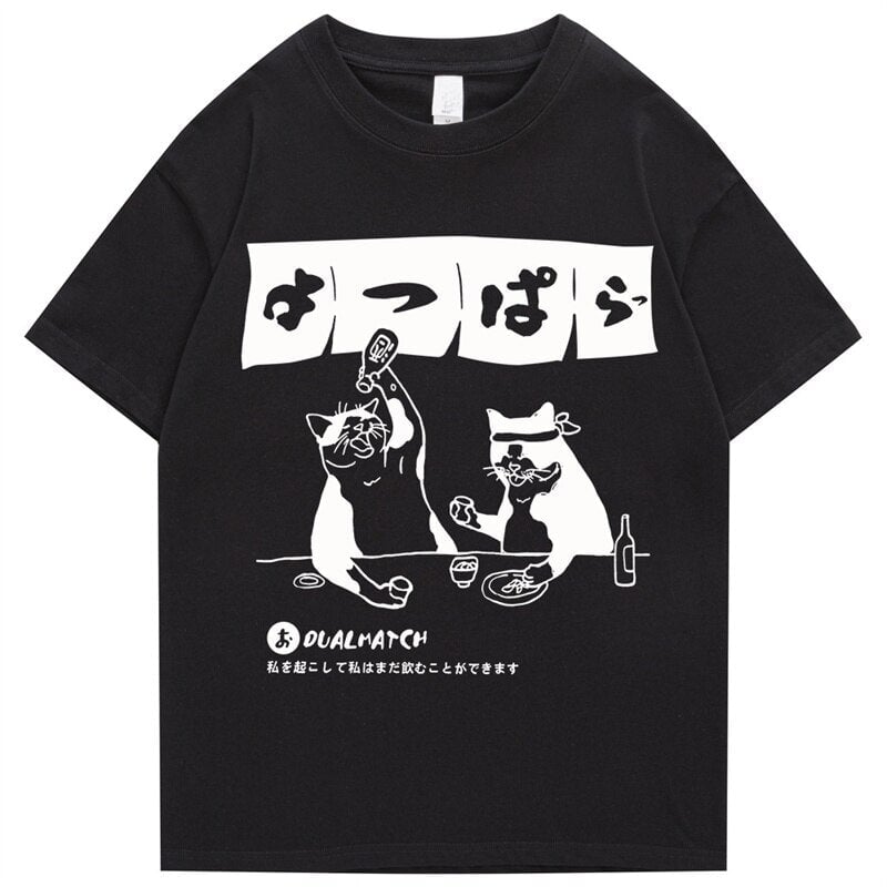 Two Cats Drinking at Japanese Bar Unisex Tee-Kawaii Dream