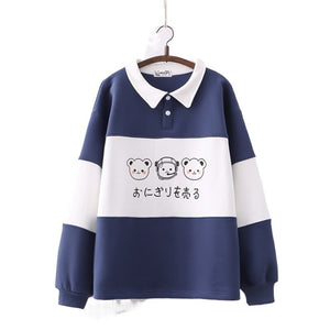 Two-Tone Blue Gray Trip Bears Unisex Sweatshirts-Kawaii Dream
