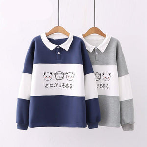 Two-Tone Blue Gray Trip Bears Unisex Sweatshirts-Kawaii Dream