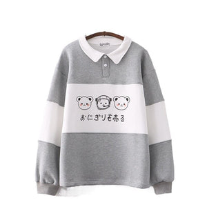 Two-Tone Blue Gray Trip Bears Unisex Sweatshirts-Kawaii Dream