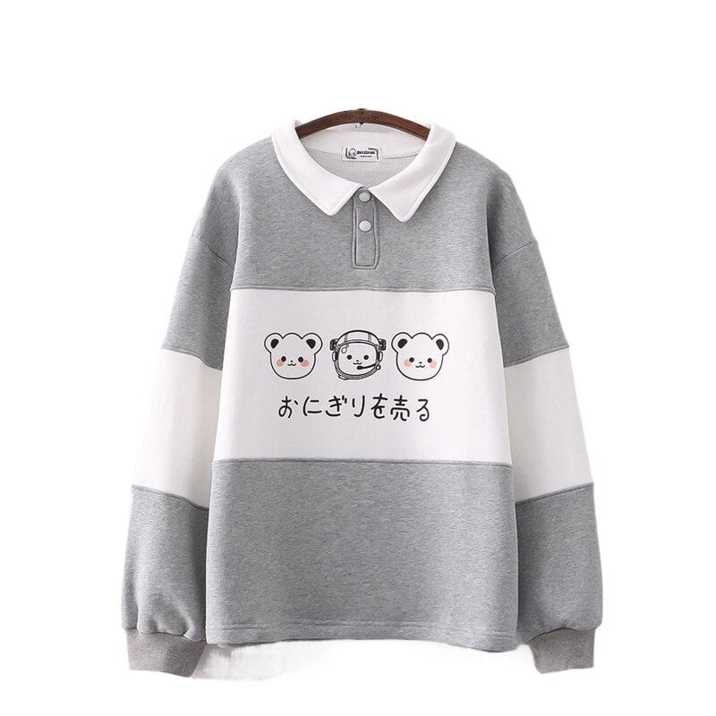 Two-Tone Blue Gray Trip Bears Unisex Sweatshirts-Kawaii Dream