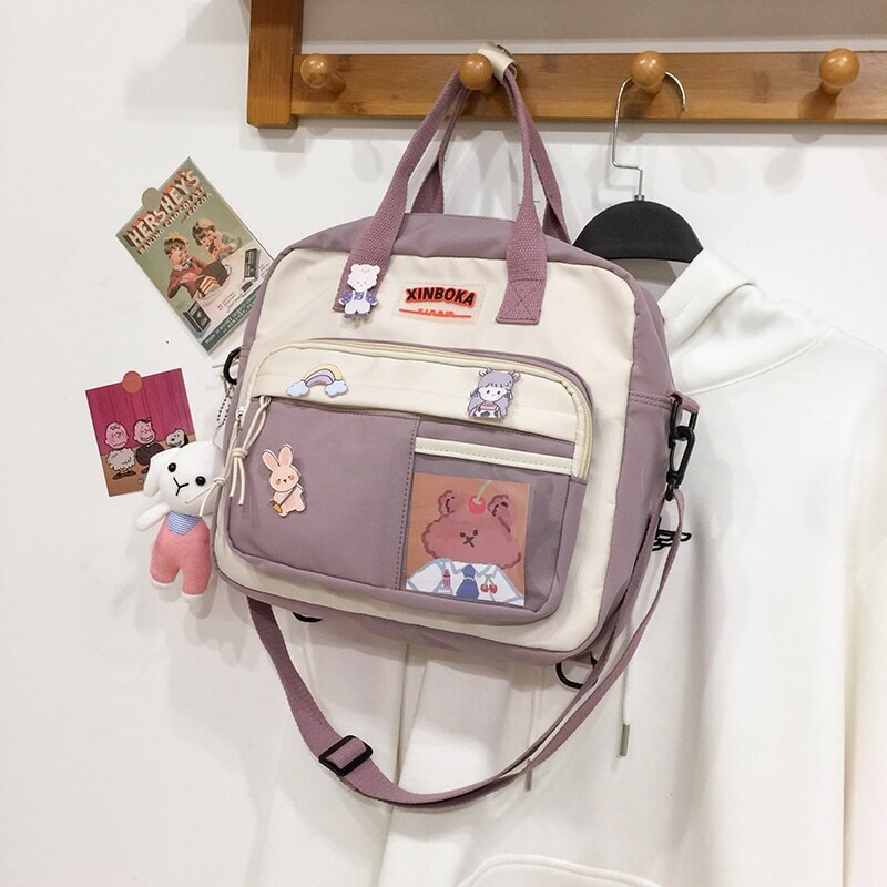 Two Tone Brown Bear Kawaii Side Bag-Kawaii Dream