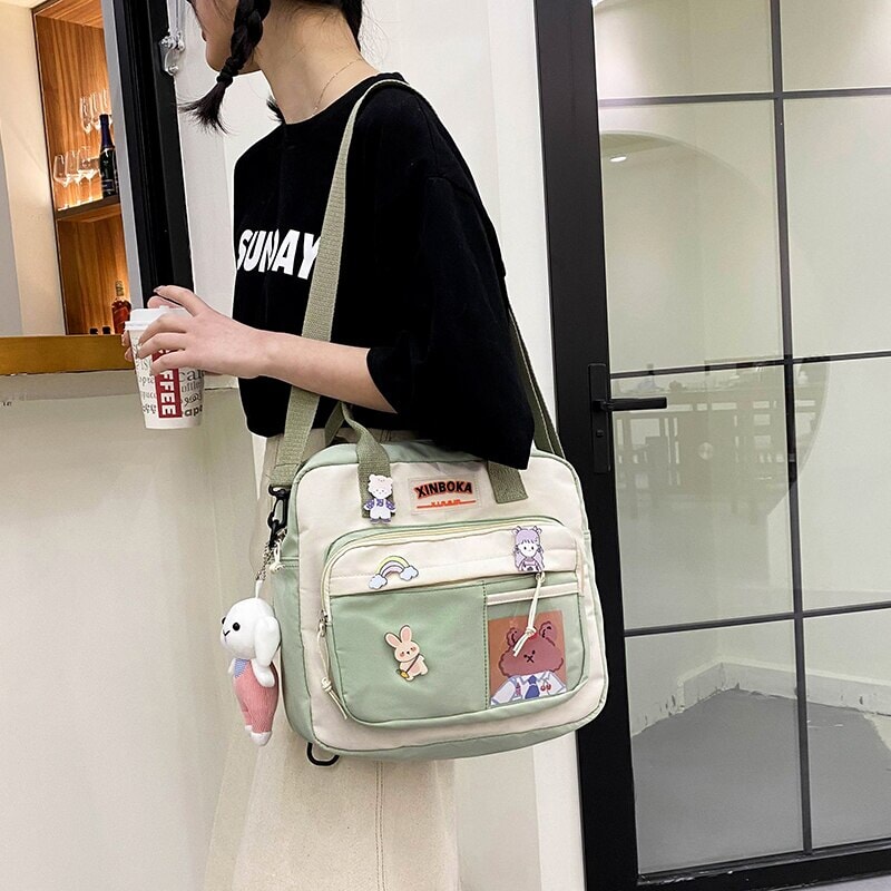 Two Tone Brown Bear Kawaii Side Bag-Kawaii Dream