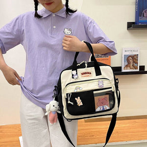 Two Tone Brown Bear Kawaii Side Bag-Kawaii Dream