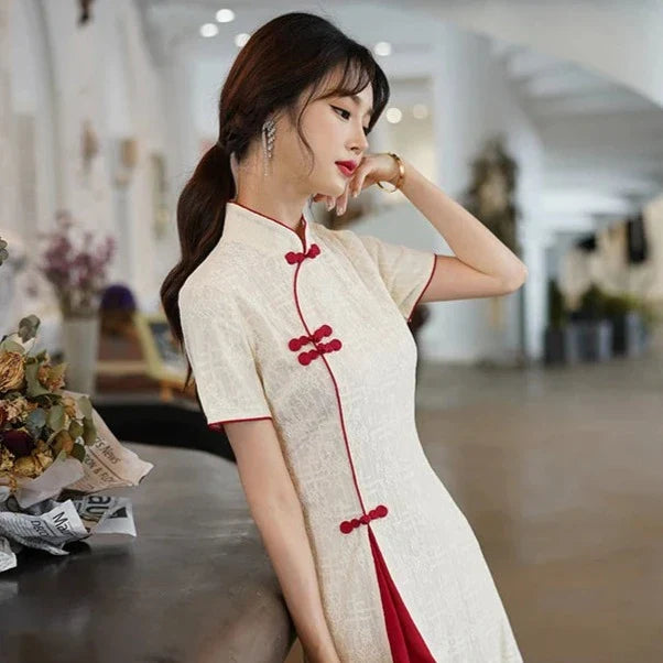 Vintage Chinese Traditional Qipao Cheongsam Dress-Kawaii Dream