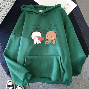 Watermelon Bears Part-Cotton Hoodie-Kawaii Dream