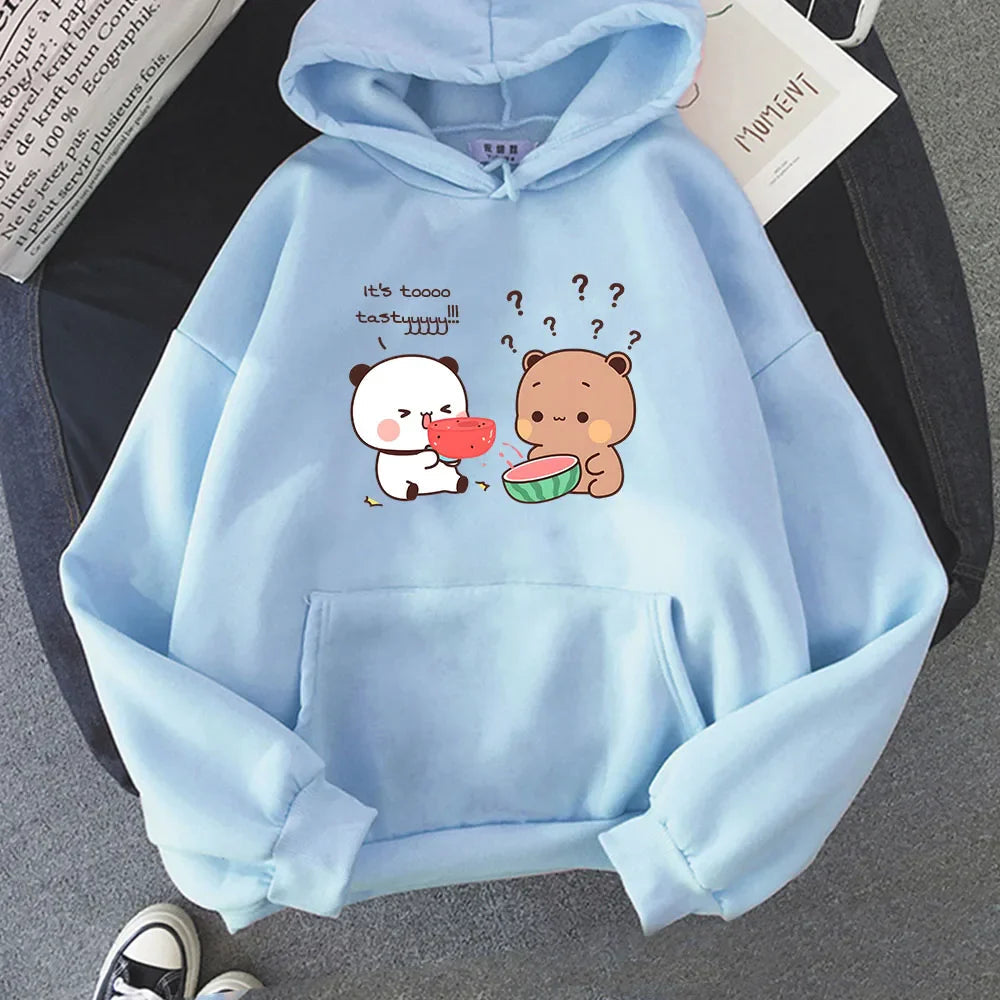 Watermelon Bears Part-Cotton Hoodie-Kawaii Dream