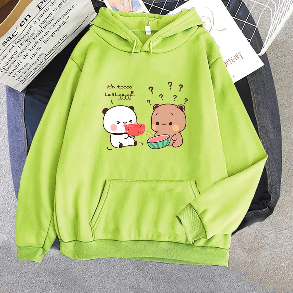 Watermelon Bears Part-Cotton Hoodie-Kawaii Dream