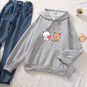 Watermelon Bears Part-Cotton Hoodie-Kawaii Dream