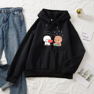 Watermelon Bears Part-Cotton Hoodie-Kawaii Dream