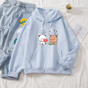 Watermelon Bears Part-Cotton Hoodie-Kawaii Dream