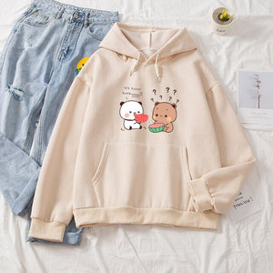 Watermelon Bears Part-Cotton Hoodie-Kawaii Dream