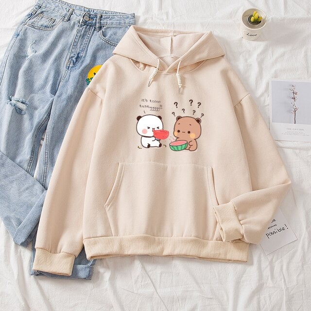 Watermelon Bears Part-Cotton Hoodie-Kawaii Dream