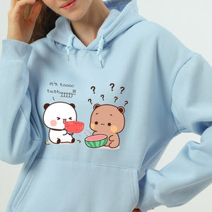 Watermelon Bears Part-Cotton Hoodie-Kawaii Dream