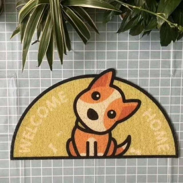 Welcome Home Dog Semi Circle Shape Mat-Kawaii Dream
