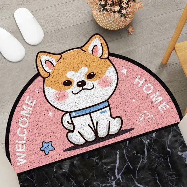 Welcome Home Dog Semi Circle Shape Mat-Kawaii Dream