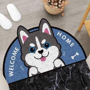 Welcome Home Dog Semi Circle Shape Mat-Kawaii Dream