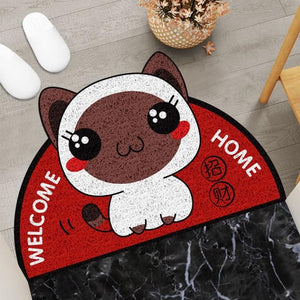 Welcome Home Kitty Cat Semi Circle Shape Mat-Kawaii Dream