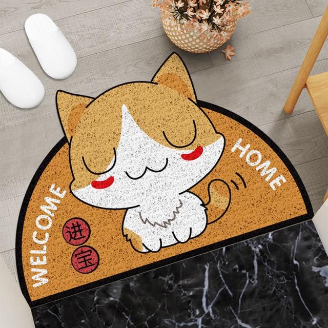 Welcome Home Kitty Cat Semi Circle Shape Mat-Kawaii Dream