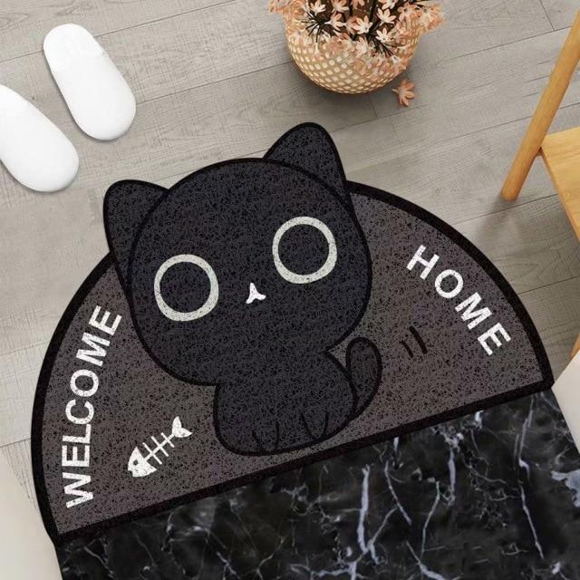 Welcome Home Kitty Cat Semi Circle Shape Mat-Kawaii Dream