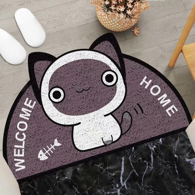 Welcome Home Kitty Cat Semi Circle Shape Mat-Kawaii Dream