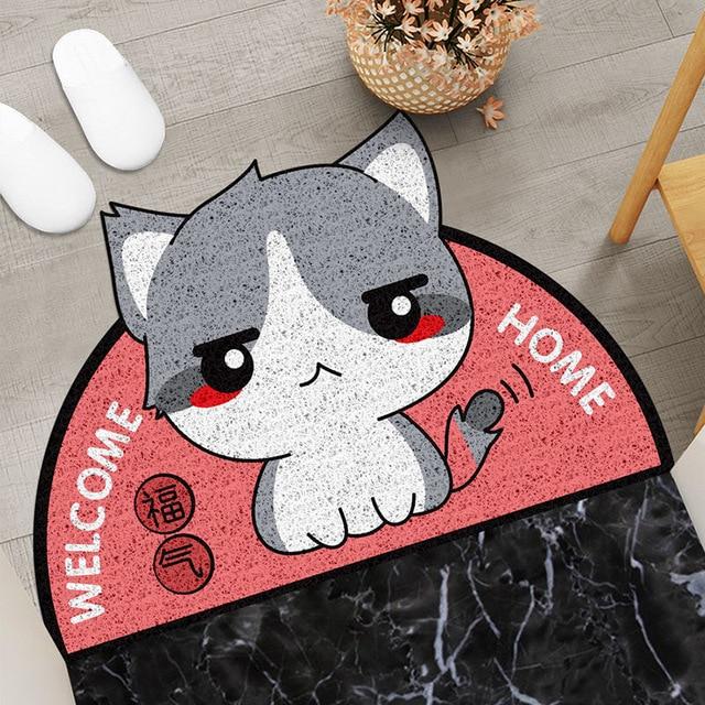Welcome Home Kitty Cat Semi Circle Shape Mat-Kawaii Dream