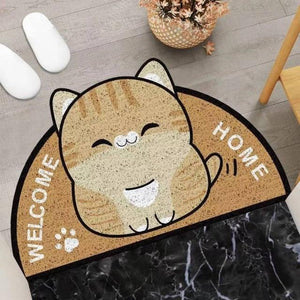 Welcome Home Kitty Cat Semi Circle Shape Mat-Kawaii Dream