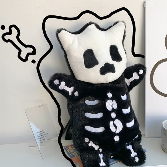 Whisper the Mini Skeleton Plush Backpack-Kawaii Dream