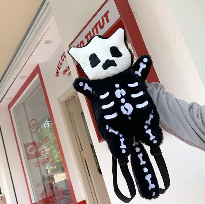 Whisper the Mini Skeleton Plush Backpack-Kawaii Dream