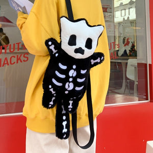 Whisper the Mini Skeleton Plush Backpack-Kawaii Dream