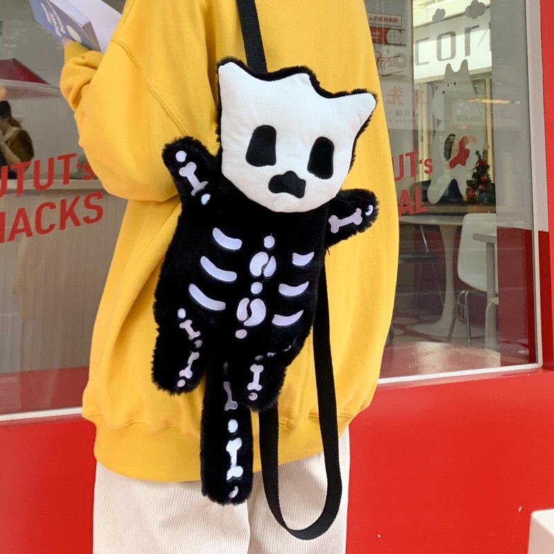 Whisper the Mini Skeleton Plush Backpack-Kawaii Dream
