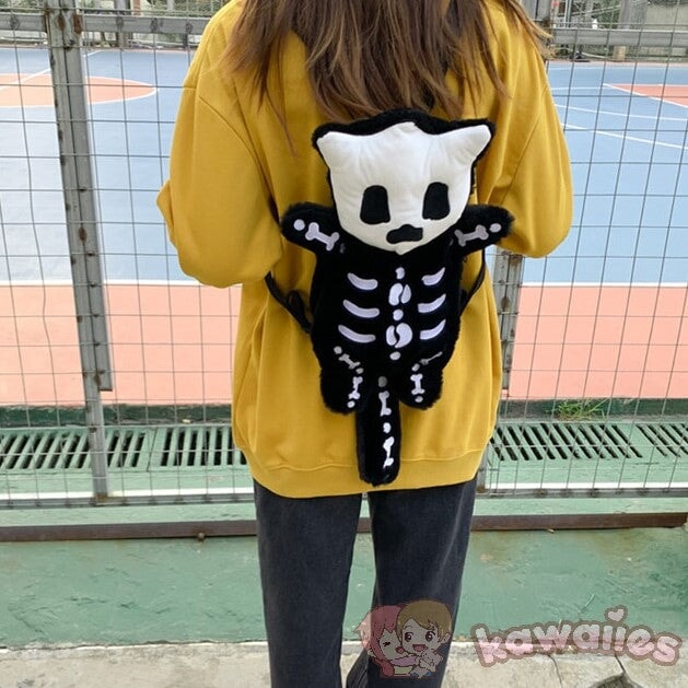 Whisper the Mini Skeleton Plush Backpack-Kawaii Dream
