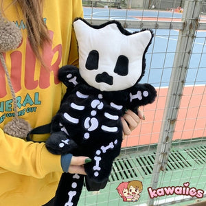 Whisper the Mini Skeleton Plush Backpack-Kawaii Dream